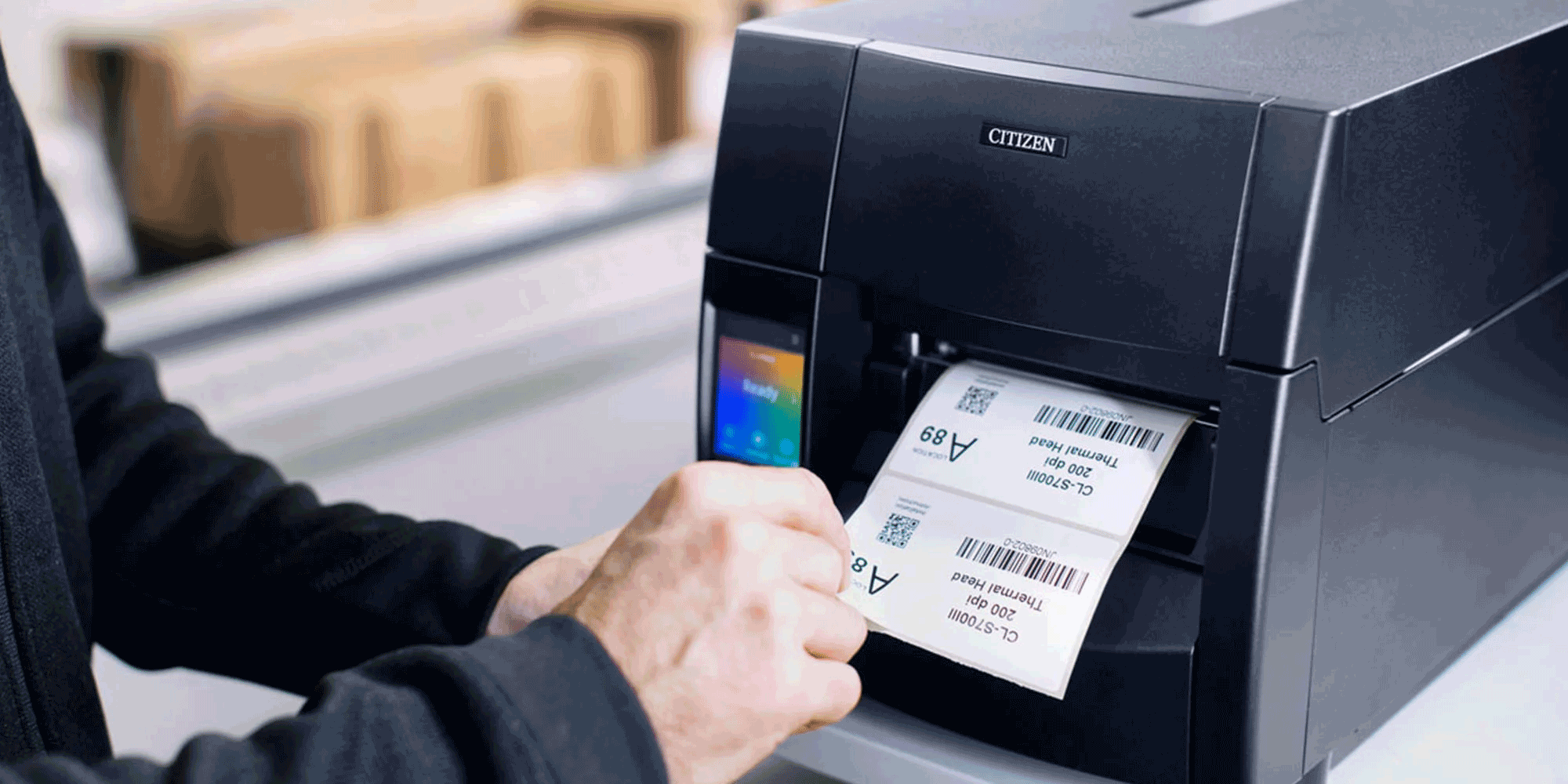 מדפסת מדבקות Citizen CL-S700III מדפיסה תוויות במחסן