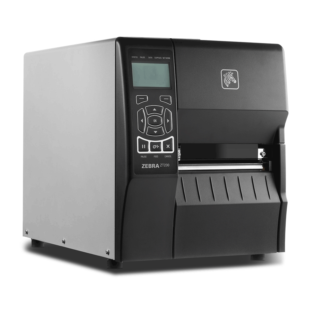 מדפסת מדבקות תעשייתית Zebra ZT230 מבט קדמי